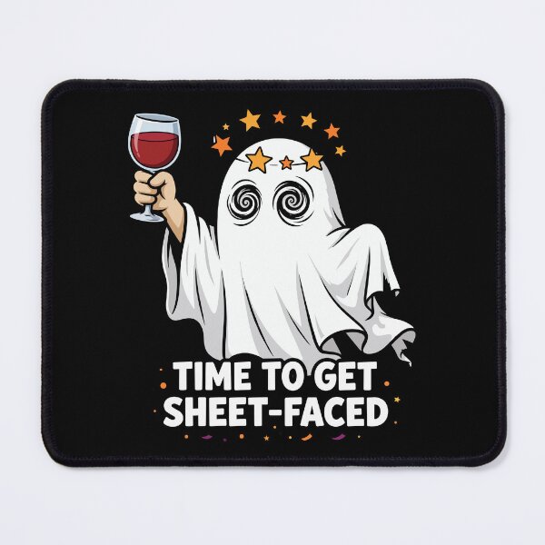 Item preview, Time to Get Sheet-Faced Wine Ghost Halloween Illustration designed and sold by Uglyandcute.
