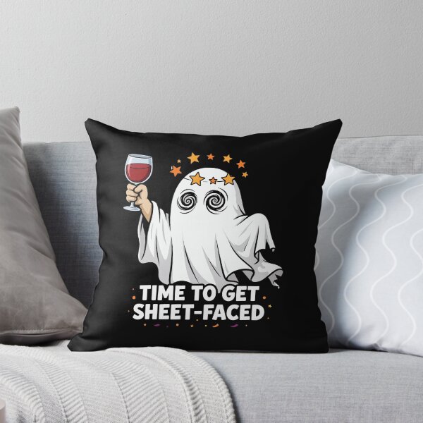 Item preview, Time to Get Sheet-Faced Wine Ghost Halloween Illustration designed and sold by Uglyandcute.