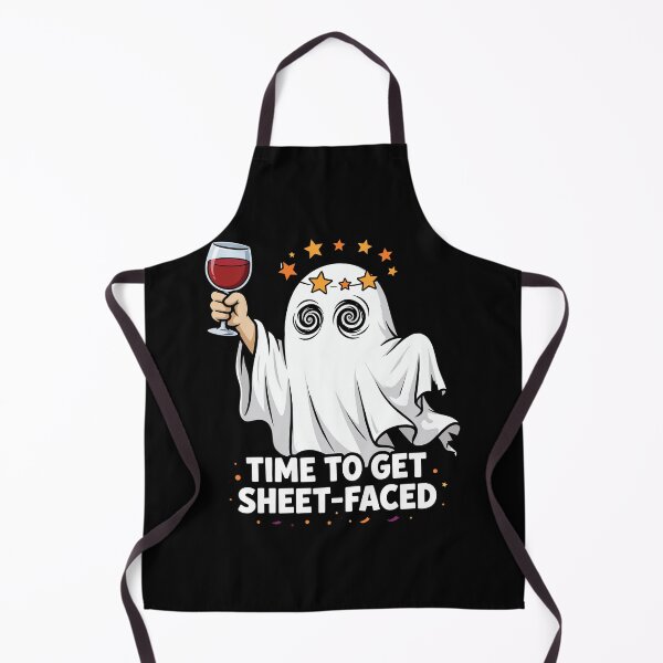 Item preview, Time to Get Sheet-Faced Wine Ghost Halloween Illustration designed and sold by Uglyandcute.
