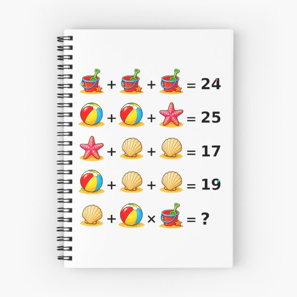Item preview, Beach Math Equation Brain Teaser Puzzle on White Shapes Mania designed and sold by Shapes-Mania.