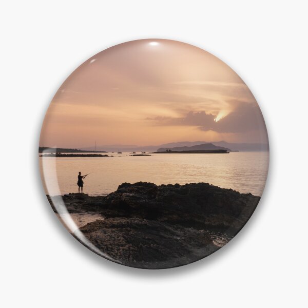 Item preview, The Lone Fisherman at Dusk designed and sold by Kasia Design.