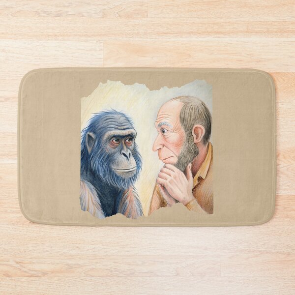 Item preview, Humorous Stare Down - Man and Ape designed and sold by MugsAndDuds.