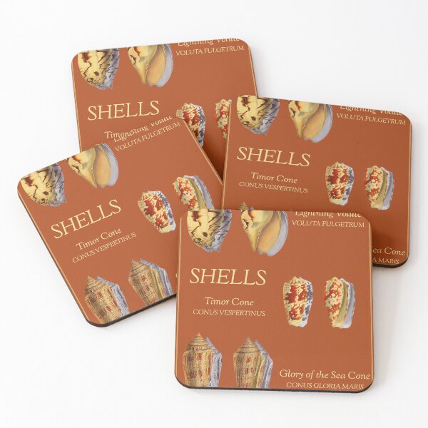 Item preview, Vintage Shell Poster Digital Prints (Orange) designed and sold by MarinePrints.