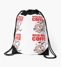 Need more coffee Caffeine brain Drawstring Bag