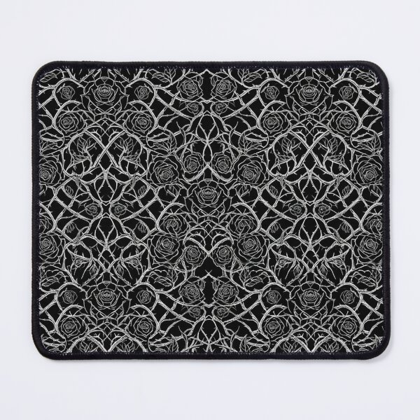 Item preview, Gothic Rose Thorns Seamless Pattern Black and White designed and sold by Owcomm.