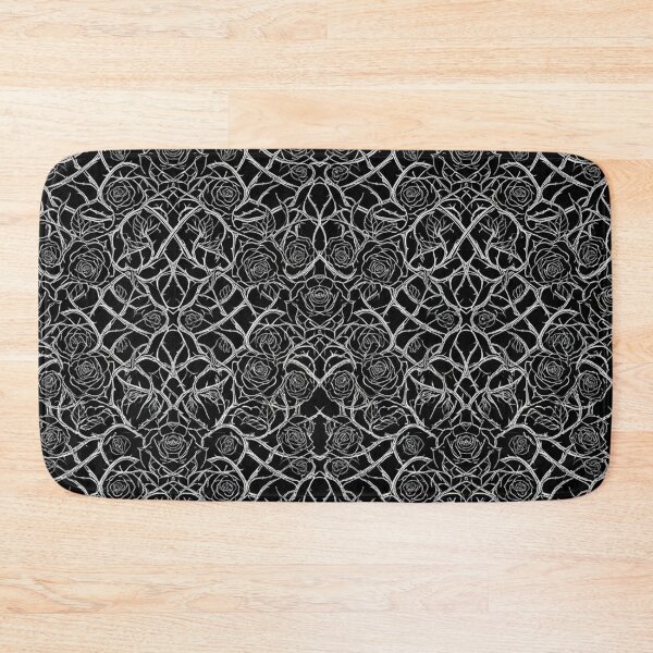 Item preview, Gothic Rose Thorns Seamless Pattern Black and White designed and sold by Owcomm.