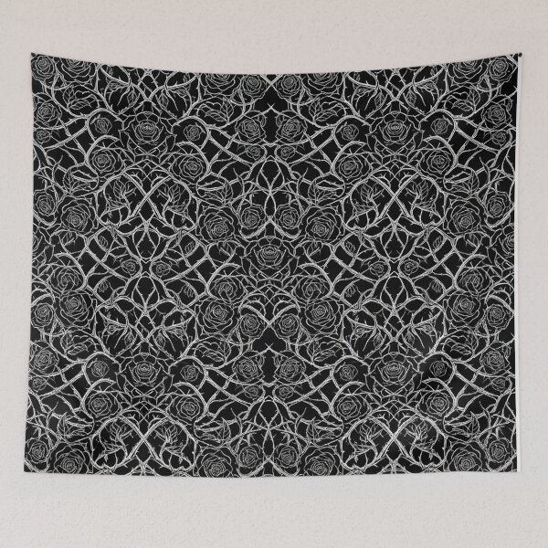 Item preview, Gothic Rose Thorns Seamless Pattern Black and White designed and sold by Owcomm.