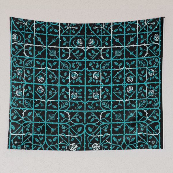 Item preview, Dark Cyan Rose Garden Pattern designed and sold by Owcomm.