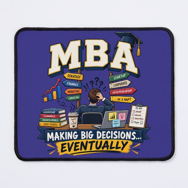 Item preview, MBA Making Big Decisions Eventually Funny Business Student Gift designed and sold by 19Beauty.