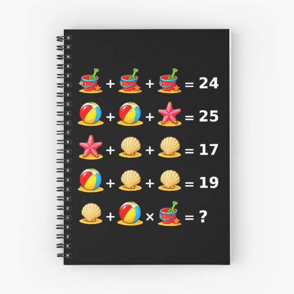 Item preview, Beach Math Equation Brain Teaser Puzzle on Black Shapes Mania designed and sold by Shapes-Mania.