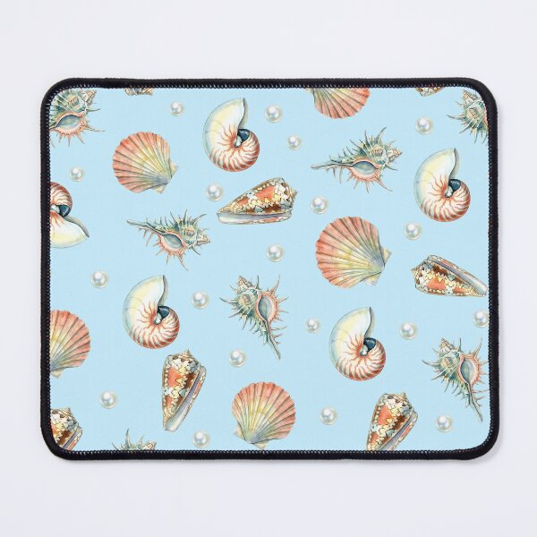 Item preview, Watercolor Seashells Pearls Vintage Coastal Beach Seamless Pattern designed and sold by LinaValearte.
