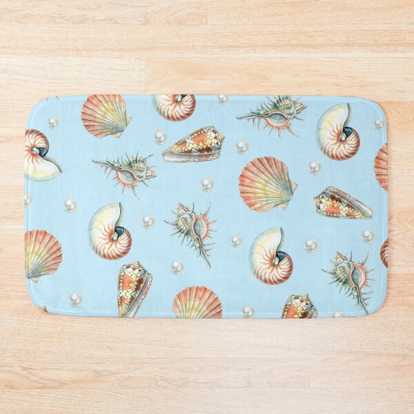 Item preview, Watercolor Seashells Pearls Vintage Coastal Beach Seamless Pattern designed and sold by LinaValearte.