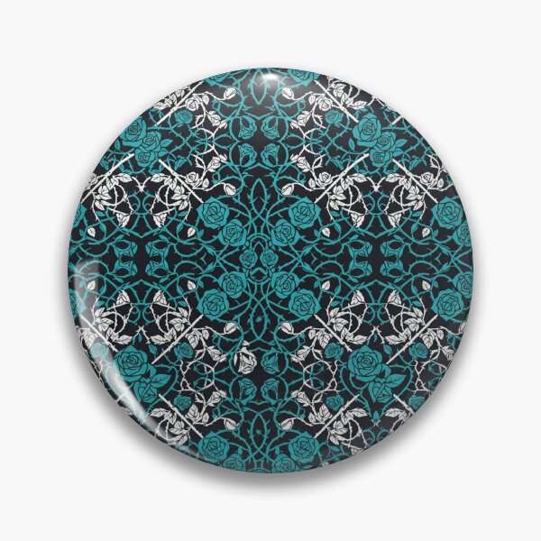Item preview, Dark Teal Floral Gothic Rose Pattern designed and sold by Owcomm.