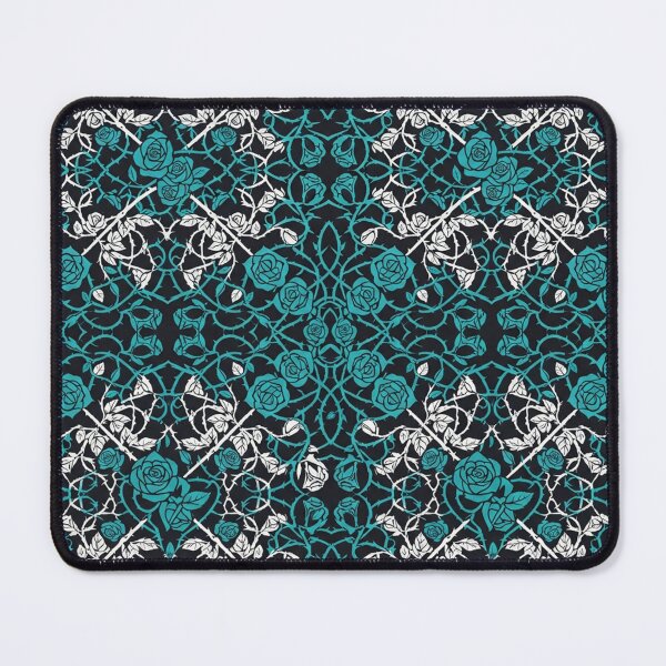 Item preview, Dark Teal Floral Gothic Rose Pattern designed and sold by Owcomm.