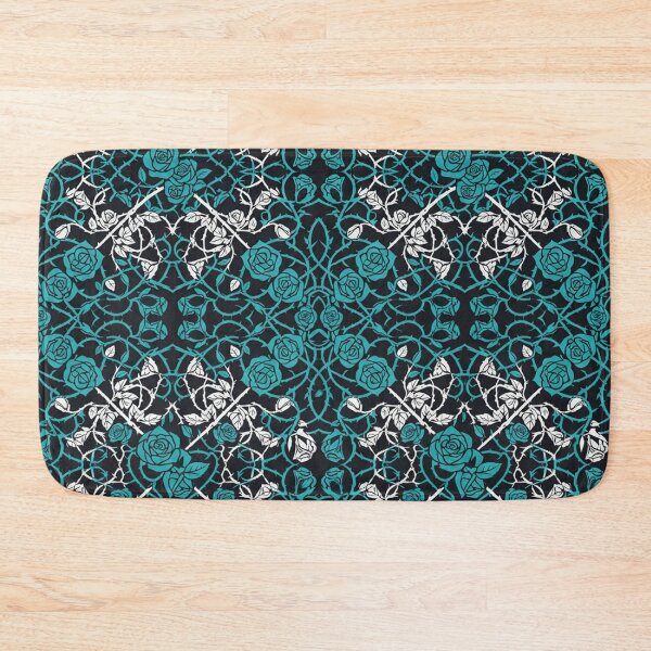 Item preview, Dark Teal Floral Gothic Rose Pattern designed and sold by Owcomm.