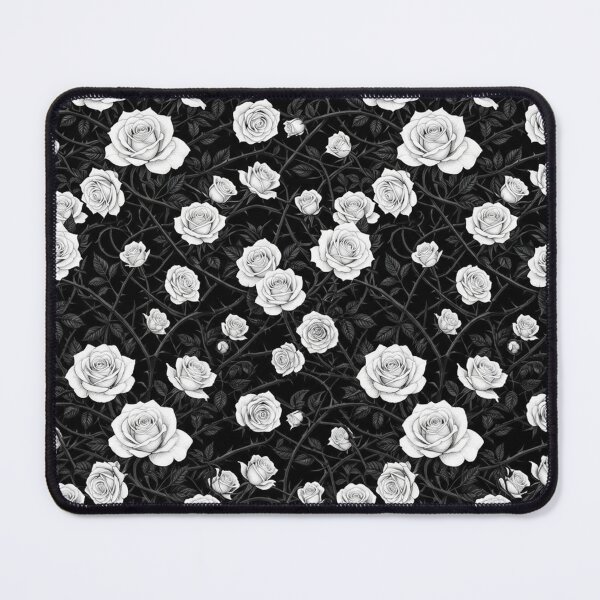 Item preview, Gothic White Roses and Dark Thorns Pattern designed and sold by Owcomm.