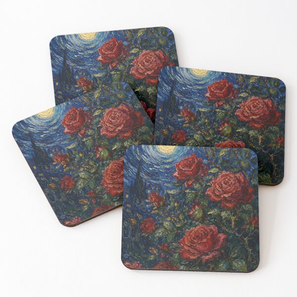 Item preview, Red Roses Under Moonlight Romantic Floral Night designed and sold by GutyzDesignsES.
