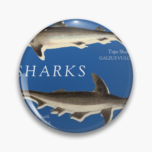 Item preview, Vintage Shark Poster Digital Prints (Blue) designed and sold by MarinePrints.