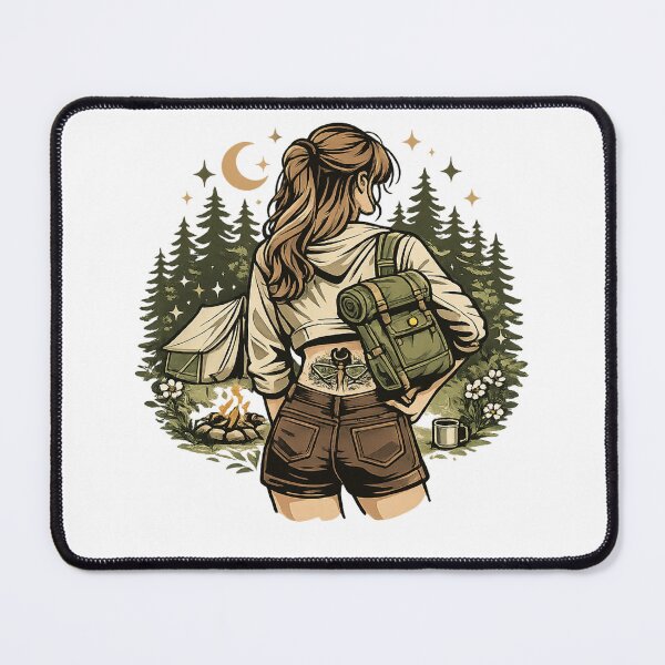 Item preview, Solo Female Camper Under Moonlight designed and sold by TorqueTheoryLab.