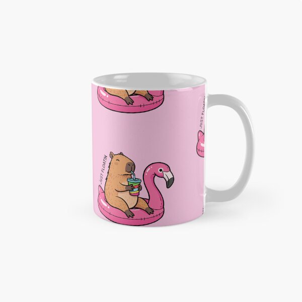 Item preview, Cute Capybara on Pink Flamingo Float – Just Floatin’ Summer Design designed and sold by AnyMar2023.