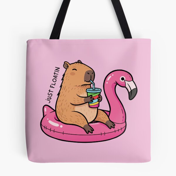 Item preview, Cute Capybara on Pink Flamingo Float – Just Floatin’ Summer Design designed and sold by AnyMar2023.