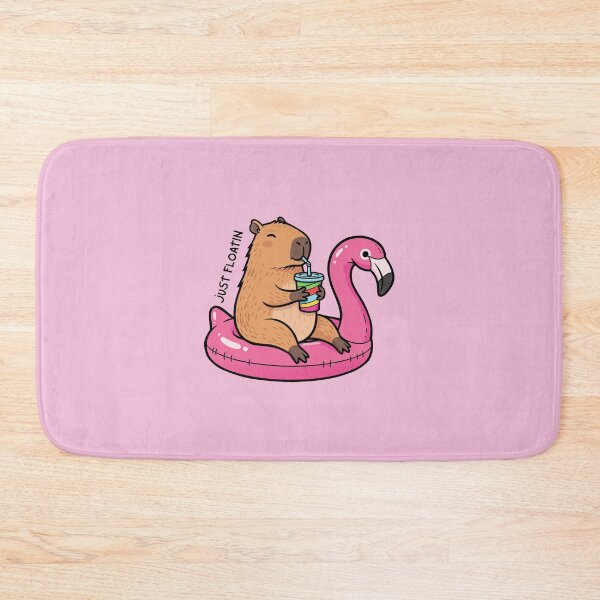 Item preview, Cute Capybara on Pink Flamingo Float – Just Floatin’ Summer Design designed and sold by AnyMar2023.