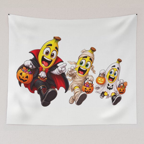 Item preview, Halloween Banana Trio – Vampire Mummy Ghost Funny Spooky Costume designed and sold by ArtSpark Studio.
