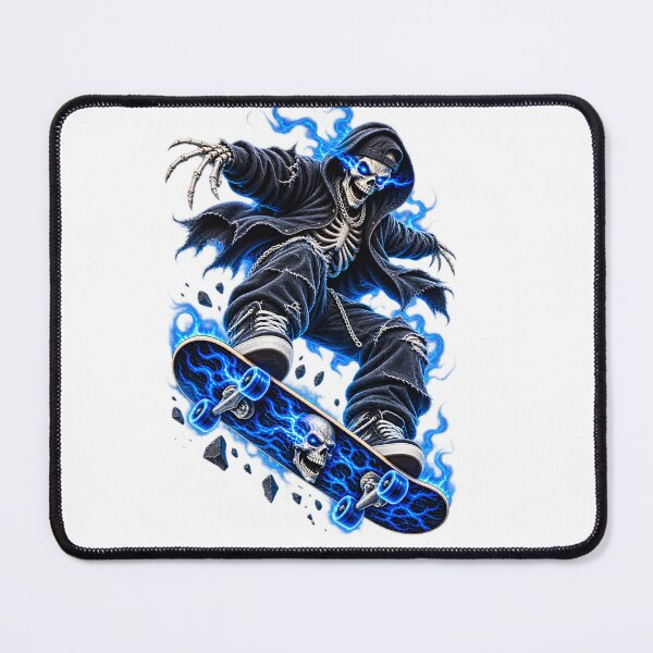 Item preview, Blue Flame Skeleton Skater Streetwear Art designed and sold by TinyWeird.