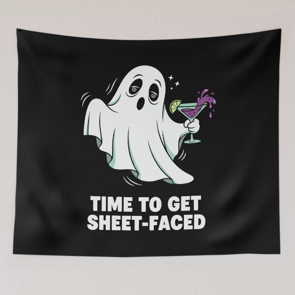 Item preview, Time to Get Sheet-Faced Purple Cocktail Ghost designed and sold by Uglyandcute.