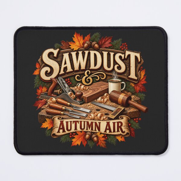 Item preview, Sawdust & Autumn Air – Fall Woodworker Carpenter Design designed and sold by astersgraphics.