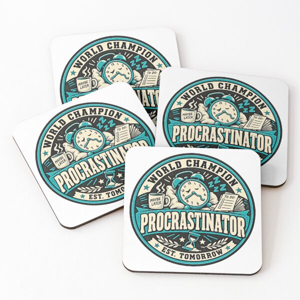 Item preview, World Champion Procrastinator Vintage Alarm Clock Badge designed and sold by QCena.