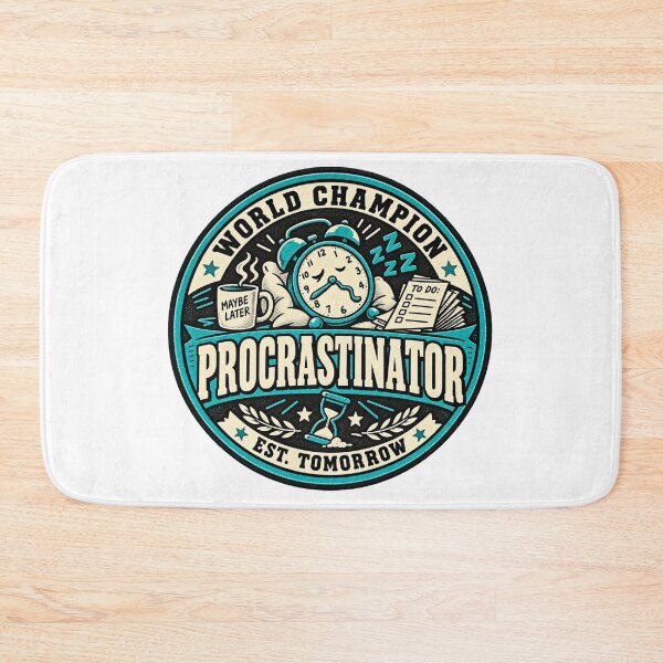 Item preview, World Champion Procrastinator Vintage Alarm Clock Badge designed and sold by QCena.