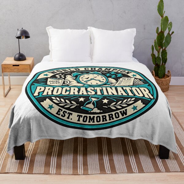 Item preview, World Champion Procrastinator Vintage Alarm Clock Badge designed and sold by QCena.