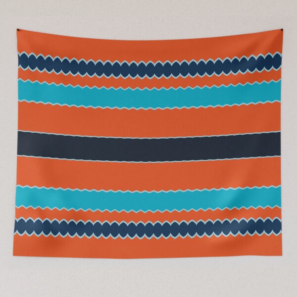 Item preview, Ember Shores – African pattern with orange, turquoise and midnight blue stripes designed and sold by Chamalion.