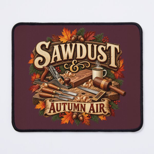 Item preview, Sawdust & Autumn Air – Fall Woodworker Carpenter Design designed and sold by astersgraphics.