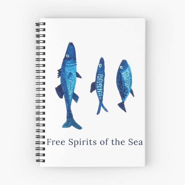 Item preview, Watercolor illustration of blue fish, Free Spirits of the Sea designed and sold by ElizabethCoelho.