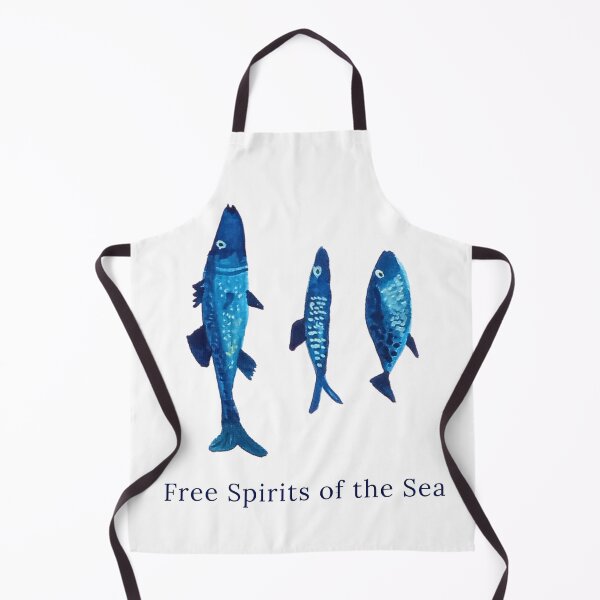Item preview, Watercolor illustration of blue fish, Free Spirits of the Sea designed and sold by ElizabethCoelho.