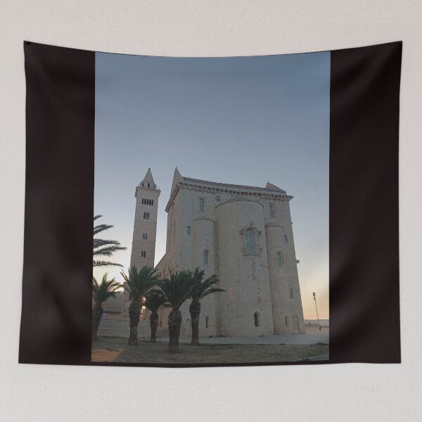 Item preview, Trani Cathedral at Sunset - Romanesque Architecture & Palm Trees in Puglia designed and sold by EpicVistas.