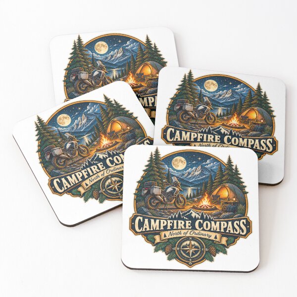 Item preview, Campfire Compass Motocamping Adventure Motorcycle Design designed and sold by TorqueTheoryLab.
