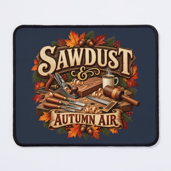 Item preview, Sawdust & Autumn Air – Fall Woodworker Carpenter Design designed and sold by astersgraphics.