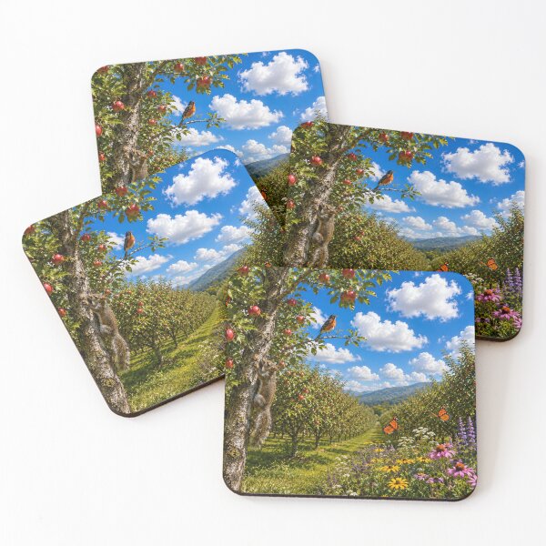 Item preview, Apple orchard and flowers designed and sold by Durfee Art.
