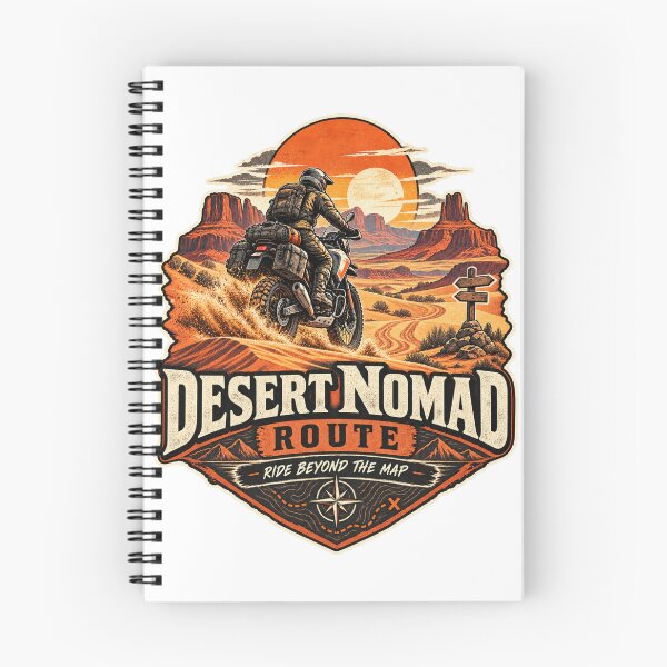Item preview, Desert Nomad Route Retro Adventure Motorcycle Design designed and sold by TorqueTheoryLab.