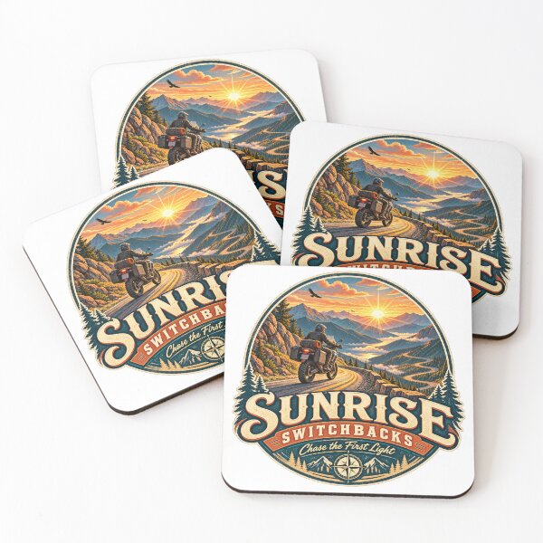 Item preview, Sunrise Switchbacks Adventure Motorcycle Touring Design designed and sold by TorqueTheoryLab.