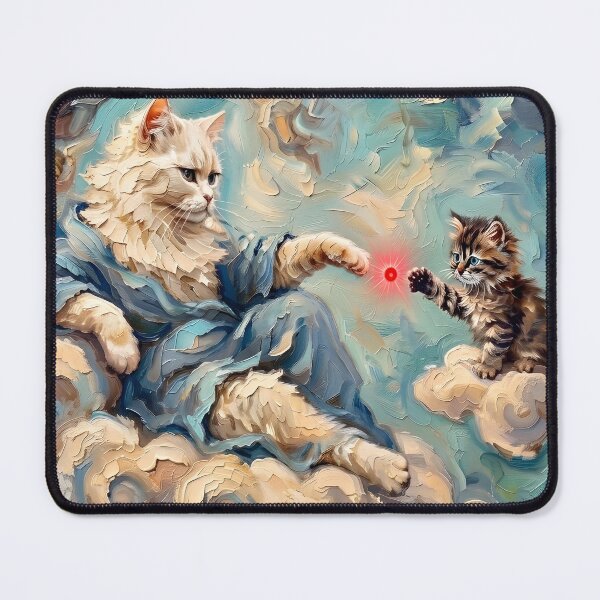 Item preview, Michelangelo's The Creation of Adam (cat) designed and sold by HeyGlad.