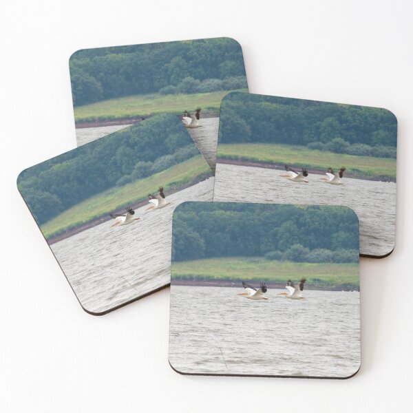 Item preview, Two Pelicans Flying in Sync across Wind Swept Water.  designed and sold by South 500 Photography.