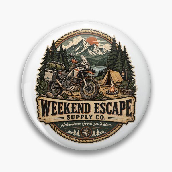 Item preview, Weekend Escape Supply Co Motocamping Motorcycle Design designed and sold by TorqueTheoryLab.