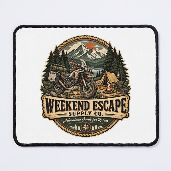 Item preview, Weekend Escape Supply Co Motocamping Motorcycle Design designed and sold by TorqueTheoryLab.