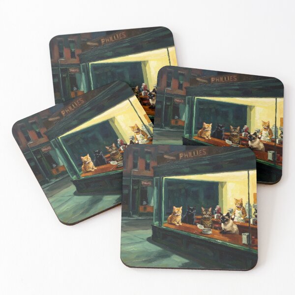 Item preview, Nighthawks with Cats designed and sold by HeyGlad.