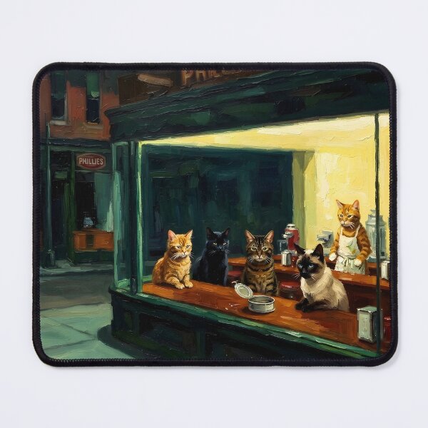 Item preview, Nighthawks with Cats designed and sold by HeyGlad.