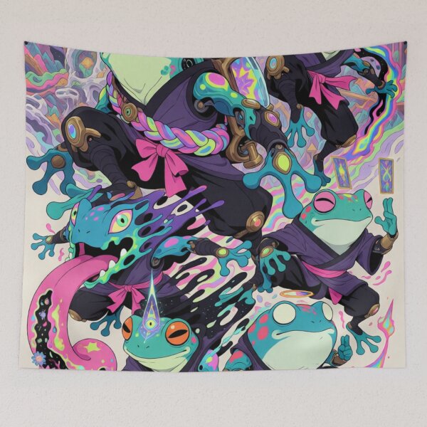 Item preview, Cosmic Shinobi: Leap of the Neon Amphibians designed and sold by SabaMirzique.